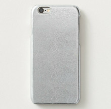 iPhone 6/6s Case - Restoration Hardware Metallic Leather Hard Shell Case Silver - £11.34 GBP
