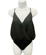 Forever 21  Sexy Black Razorback Sheer Bodysuit  V Neck  Shirt Top Size ... - £9.71 GBP