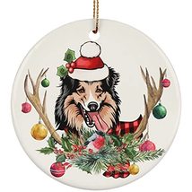 hdhshop24 Cute Shetland Sheepdog Dog Love Christmas Ornament Gift Pine T... - £15.53 GBP