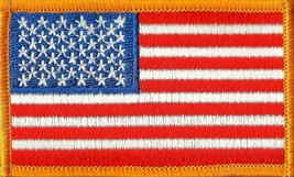 USA Flag Patch embroidered 3 3/8&quot;x2&quot; jacket unspsc# 53102703 HEROS PRIDE 0003HP - £11.51 GBP