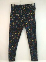 Lularoe Leggings Tall &amp; Curvy Black With Makeup Palette and Brushes Design Rare - £8.65 GBP