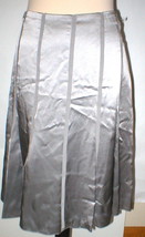 New NWT $498 Womens Silver Silk Skirt Worth New York 8 York Metallic Layered  - £368.53 GBP