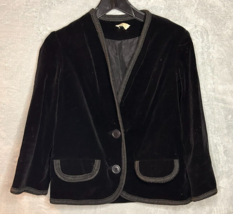 Vintage Sir James black velour women&#39;s waist length jacket Italy size Small - $35.00