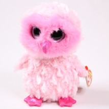 Ty Beanie Boo Boos Twiggy The Pink Barn Owl Plush Stuffed 6&quot; Sparkle Eye... - £7.62 GBP