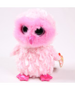 Ty Beanie Boo Boos Twiggy The Pink Barn Owl Plush Stuffed 6&quot; Sparkle Eye... - £7.77 GBP