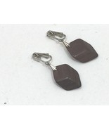 Vintage Brown Wood Dangle Earrings Drop Bead Beaded Polished Wooden 24270 - £6.36 GBP