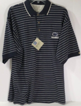Penn State Nittany Lions NCAA Cutter Buck Big Ten Blue Striped Polo Shirt M New - £7.77 GBP
