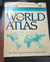 World Atlas Hardback Book Dust Cover Nice Photos Hammond Final Census Zi... - £10.40 GBP
