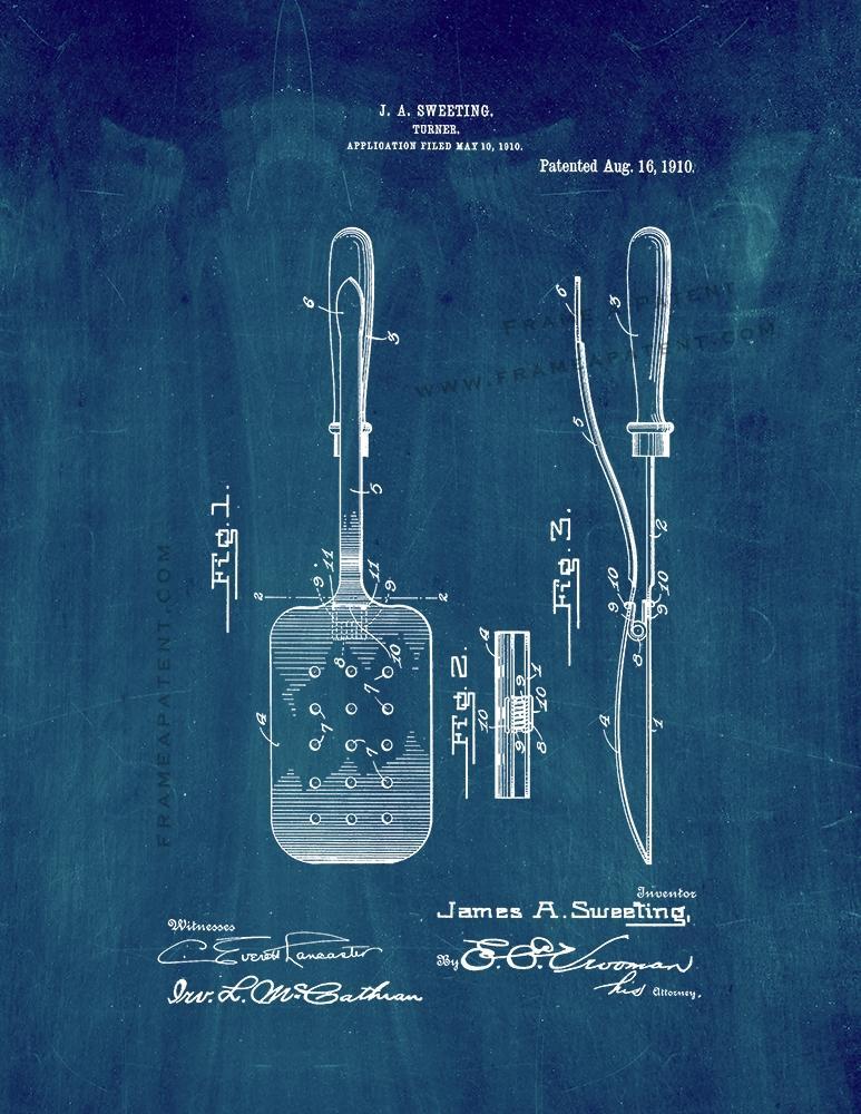 Spatula Patent Print - Midnight Blue