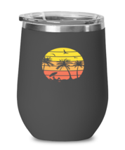 Wine Tumbler Stainless Steel Insulated  Funny Beach Sunset Palm Tree  - £19.94 GBP