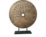 Vintage Brass/Copper Etched Accent Ethnic Decor Bi Disk Of Life On Stand - $252.45