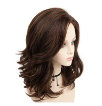 RENERSHOW Brown with Blonde Highlight Natural Wavy Wigs for White Women Mixed... - £14.96 GBP