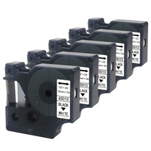 5-Pack 45013 Tape Compatible For Dymo D1 Label Maker Tape Refills 45013 S0720530 - £25.53 GBP