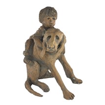 Sculptors Guild Boy with His Dog Figurine Sculpture - £59.30 GBP
