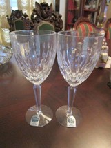 LENOX PAIR OF WINE FINE CRYSTAL GOBLETS &quot;SERENE &quot; PATTERN NEW NO BOX  - £34.99 GBP