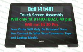 14&quot; Dell Inspiron 5481 HD LCD Touch Screen Assembly Bezel B140XTB02.0 - £112.42 GBP