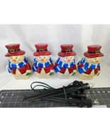 Plastic Snowman Light Topper Yard Pathway Lot of 4 8 Inch - $43.95