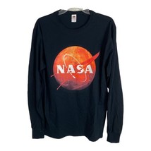 NASA Mens Tee Shirt Size Medium Black Orange Long Sleeve Fruit of the Loom NWOT - £25.27 GBP