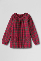 Lands&#39; End Big Girl Flannel Blouse Size: 8 (Small) New Ship Free - £31.17 GBP