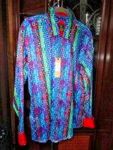 Mizumi Colorful Long Sleeve Men&#39;s Shirt Size Large - $1,808.46 MXN