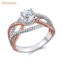 Solid 925 Sterling Silver Wedding Engagement Ring For Women 2 Carats Round CZ Ro - £47.07 GBP