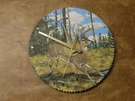 Hand-Painted Deer Wall Clock By John Holland 1992 - £19.57 GBP