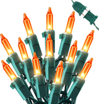 Orange Thanksgiving Mini Lights, 2Pack 13Feet 50Count Autumn Fall String... - $15.24