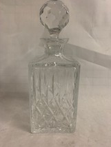 Vintage Cut Glass, Crystal? Decanter Diamond Starburst Pattern - $44.54