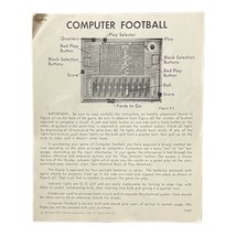 Game Parts Pieces Computer Football 1969 Electronic Data Corp Rules/Inst... - £4.00 GBP