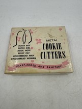 Vintage Metal Cookie Cutters Dutch Boy, Girl, Music Note, Pussy Cat, Gingerbread - $11.30