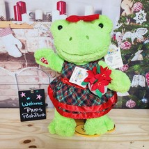 New Build A Bear Spring Frog &amp; Plaid Gingham Christmas Dress Plush - £40.27 GBP
