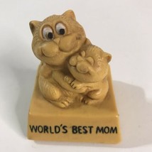 Worlds Best Mom Russ Berries Vintage figure 1970 Cats Colored Yellow - $12.19