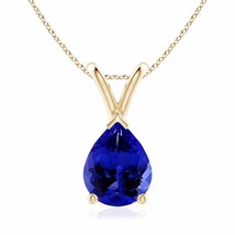 Authenticity Guarantee 
9x7mm V-Bale Pear-Shaped Tanzanite Solitaire Pendant ... - $1,734.27