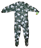 Boys Polar Bear FOOTED PAJAMAS Full Zip Down Leg Polyester Cute SMALL NE... - $458.45 MXN