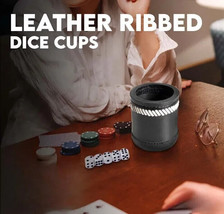 Thick Leather Dice Cup Dice Shaker with 5 Dot Dice Dice Box Dice Roller - £28.76 GBP