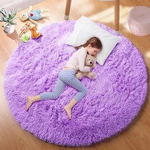 Area Rug, Round Rug Circle, Rugs for Girls Bedroom, Fluffy Carpets, Shaggy Rugs, - £27.02 GBP