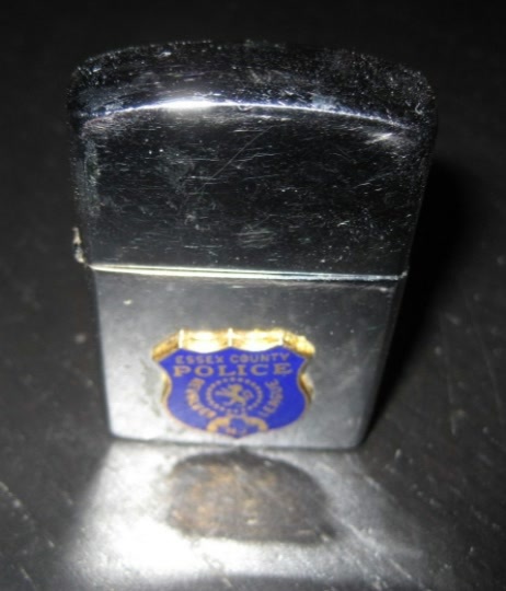 Vintage PII Chrome Flip Top Emblem Attached ESSEX County POLICE Lighter - $5.99