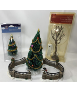 Christmas Village Tree Decorations Evergreen Bare Light up + Stone Wall ... - €17,35 EUR