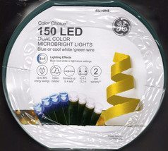 GE 5270948 150CT DUAL COLOR MICROBRIGHT LED BLUE/WHITE 8 IN 1 EFFECT 43&#39;... - £19.57 GBP