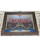 VTG Michelob Beer Bar Sign Plaque Mirror Wall Hanging Man Cave Decor Bar... - $34.27 CAD