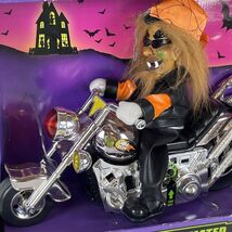 Halloween Alley Musical Animated Bad Moon Rising Werewolf Biker Motorcyc... - $22.60
