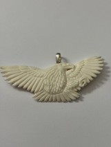 925 Hand Carved Flying Eagle Pendant Large - £29.88 GBP