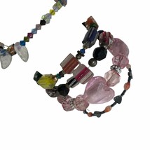 Artisan Handmade Glass Bead Bracelets Lot colorful Vintage to mod lampwork heart - £30.57 GBP