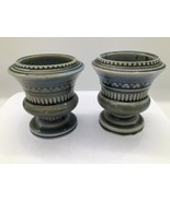 Vintage WADE Irish Porcelain Mini Pedestal Vases Set of 2 Shamrock Mark ... - $456.65 MXN