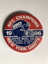 NY New York Giants NFC Super Bowl XXI champion football button pin 1986 1987 - £7.90 GBP