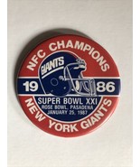NY New York Giants NFC Super Bowl XXI champion football button pin 1986 ... - £7.92 GBP