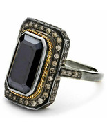 Victorian 1.02ct Rose Cut Diamond Onyx Cute Gorgeous Ring Halloween Season - £413.29 GBP