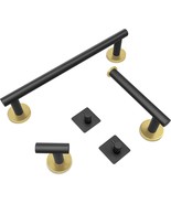 5 Pieces Black Gold Bathroom Hardware Set Wall Mounted - Includes 16 Inc... - €34,45 EUR