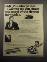 1970 Hohner Harmonica Ad - Hello, I&#39;m Johnny Cash. I want to tell you about - £14.55 GBP