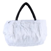 New Lady Girl Pretty Cute Faux Rabbit Fur Handbag Shoulder Messenger Bag Tote Fa - £15.54 GBP